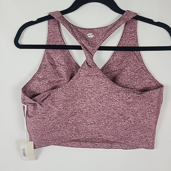 NWT Body Up Sport Bra With Twist Merlot Heather Sz L - Picture 3 of 7